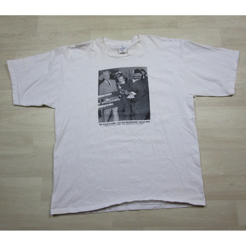 Vintage 90s The Oswald Band Dallas 1963 T-Shirt (2X) Single Stitch USA Aloré